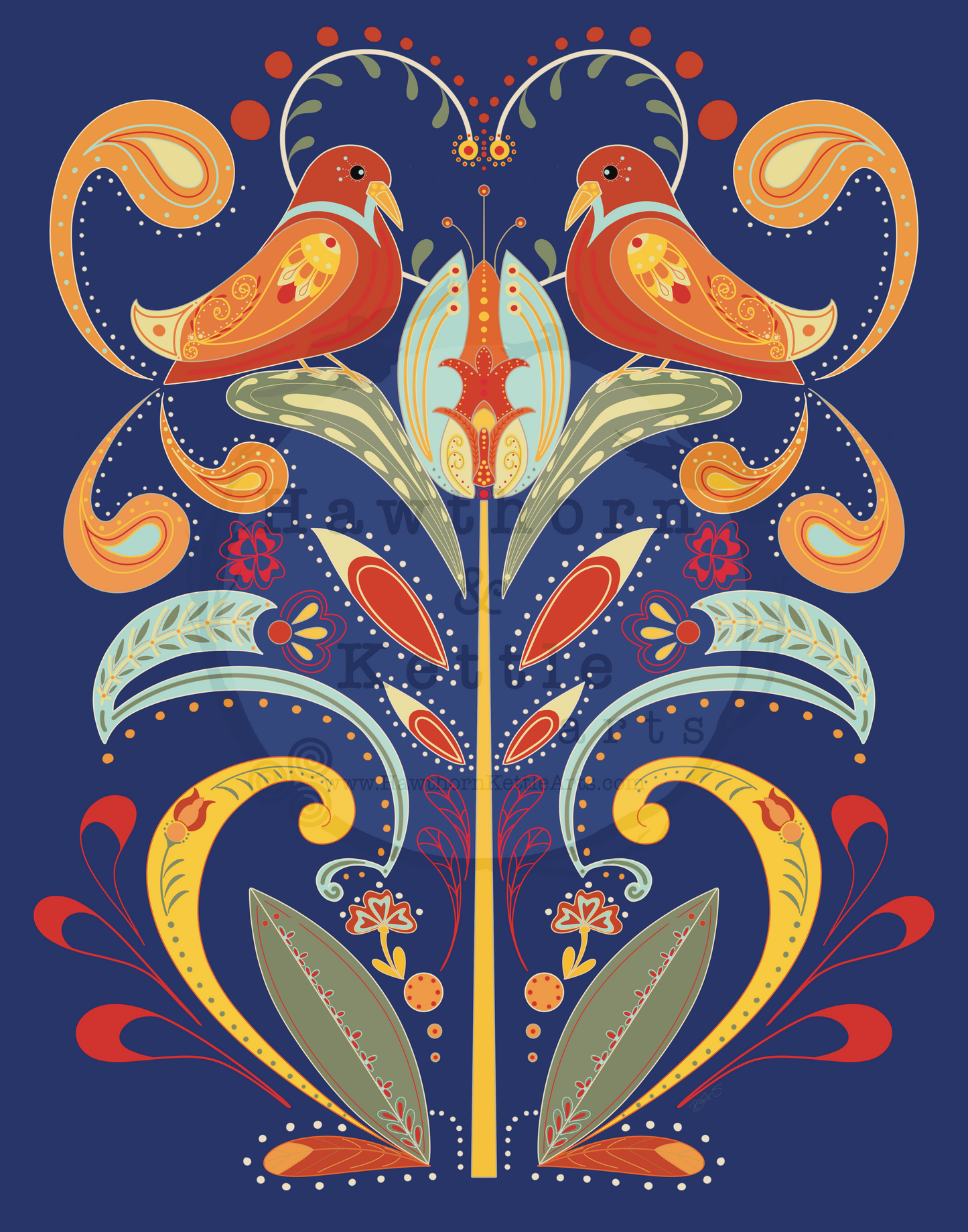 Holiday Birds Card 5 pack