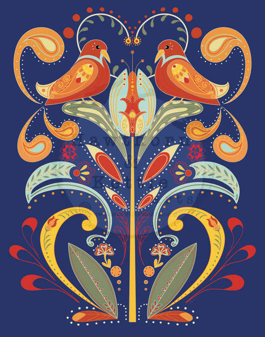 Holiday Birds Card 5 pack